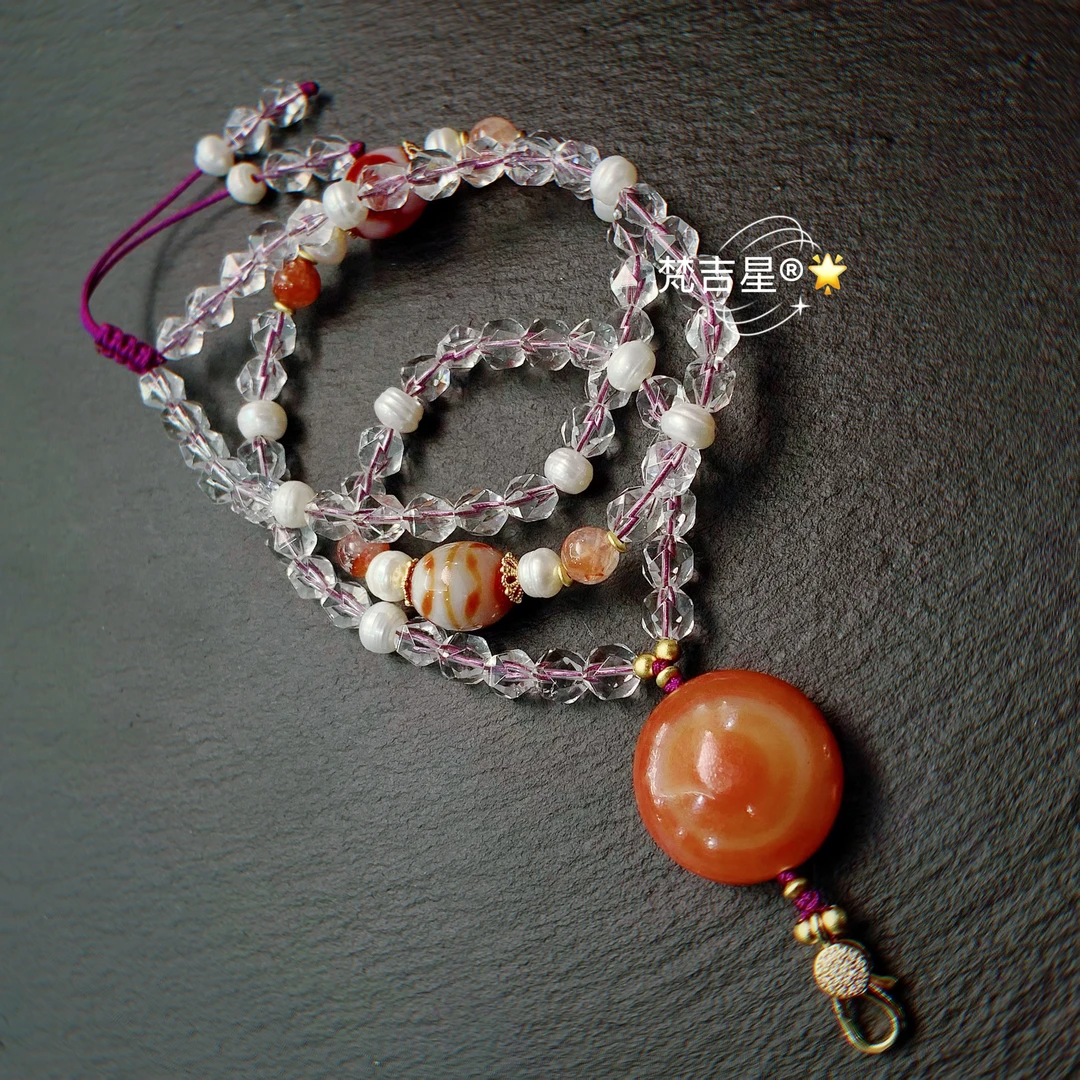 晶妹·FJX087 静姐同款无相水晶胶花 达洛天珠万能链「多样性发其一