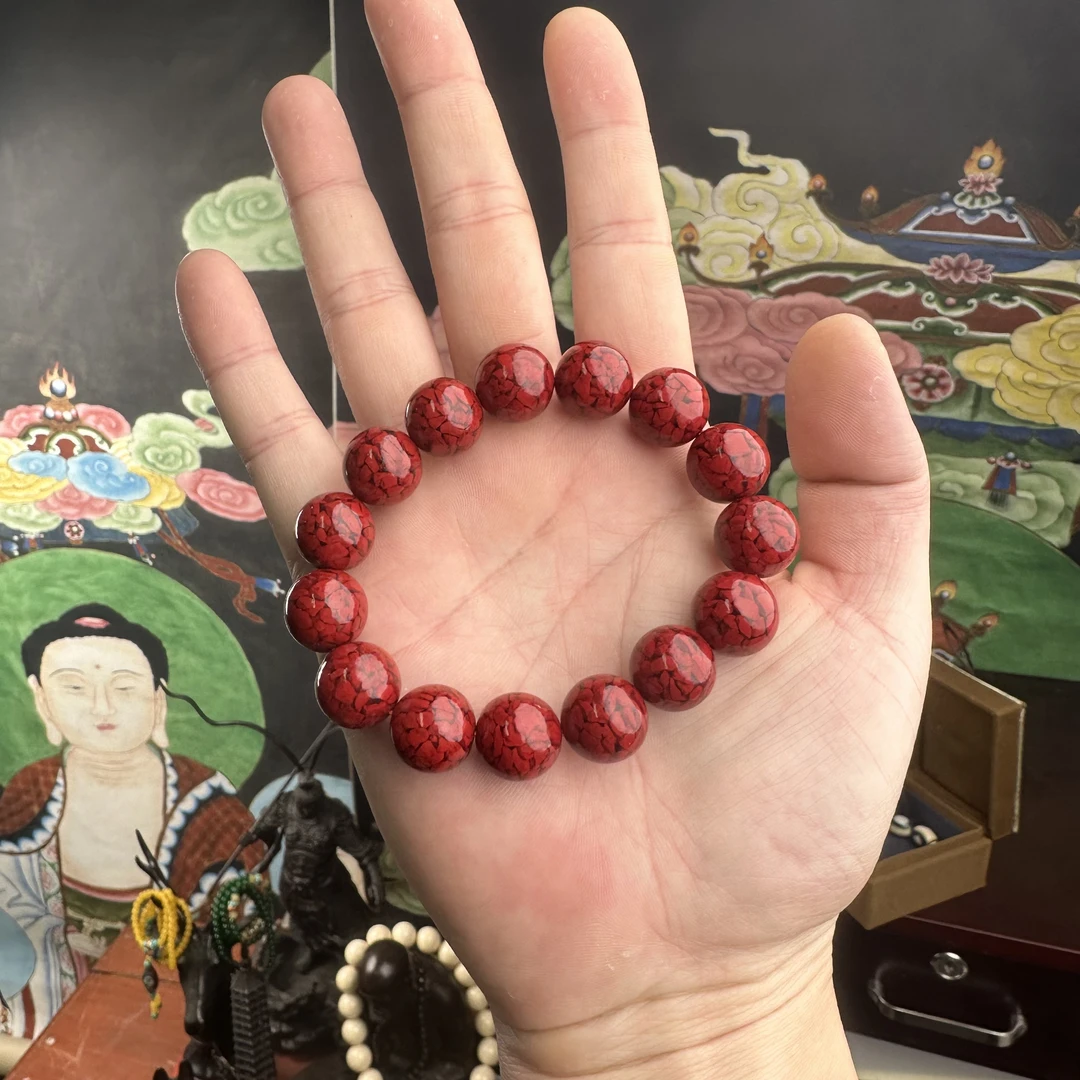 天然辰砂【飞姐精品专属】晶体砂手串D89