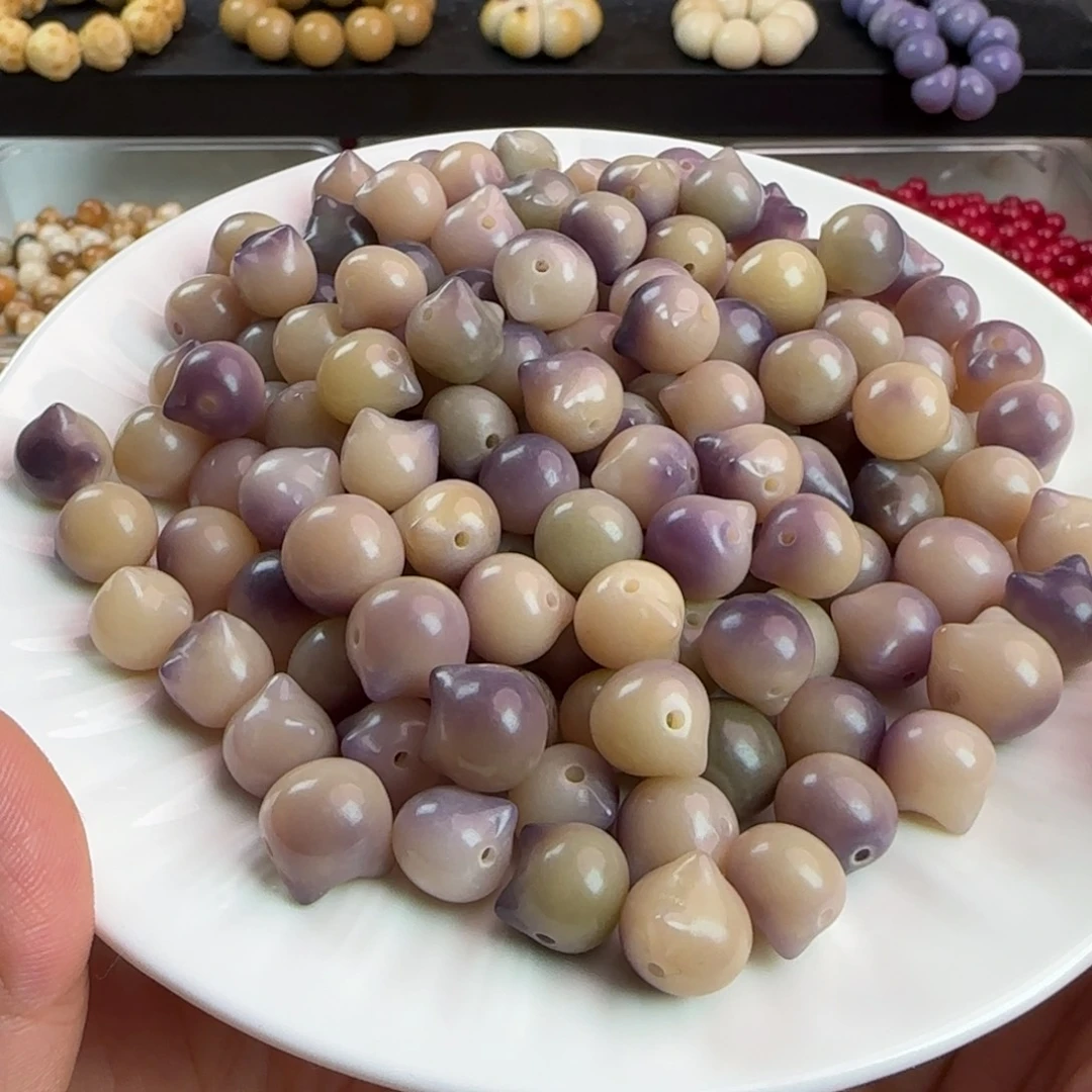 手串菩提根/象牙果卡11-12紫色飘花猫头20卡牌➕20颗