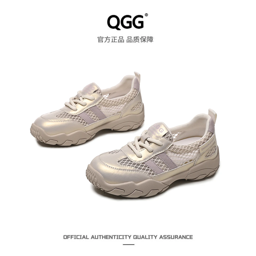 【QGG】增高4.5CM夏季新款阿甘鞋透气休闲厚底德训女鞋Q1990