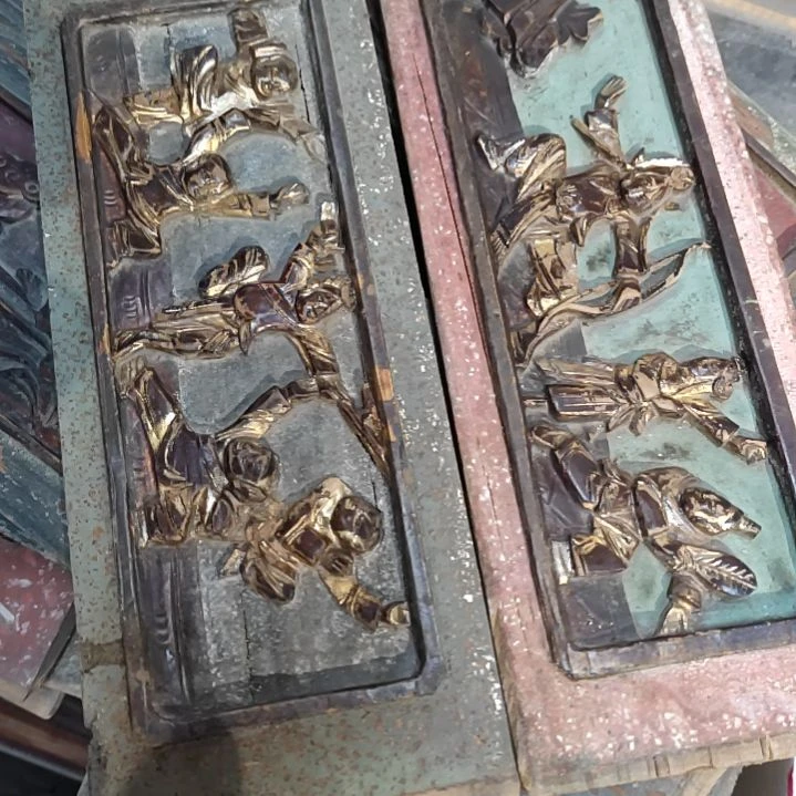 香榧木云*老木雕人物一对