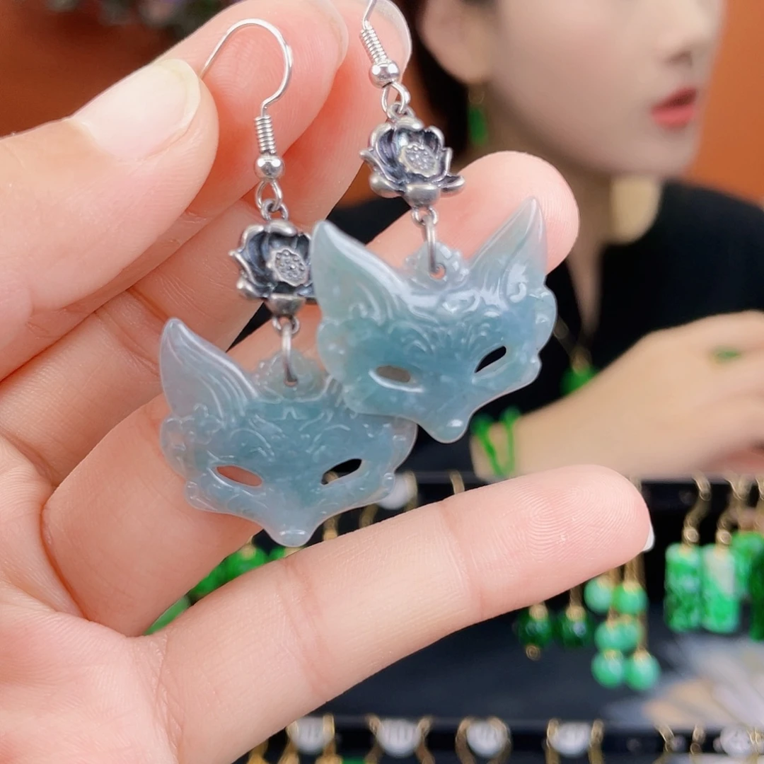 翡翠未镶嵌耳饰饰品