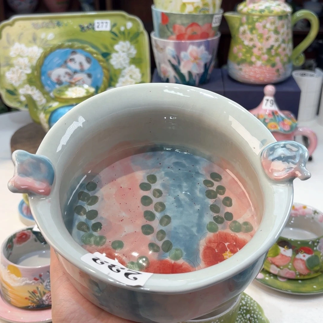 景德镇手绘高温釉下彩陶瓷茶具