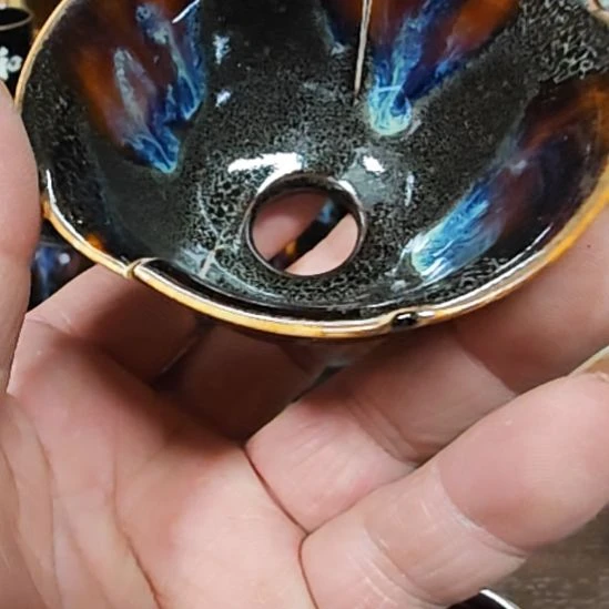 独***～天然老黑釉斗笠盏