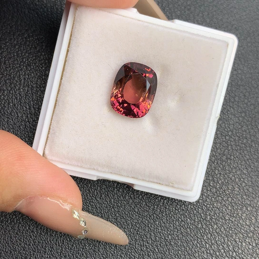 碧玺珠宝奇石未镶嵌天然日落色碧玺裸石6.82ct