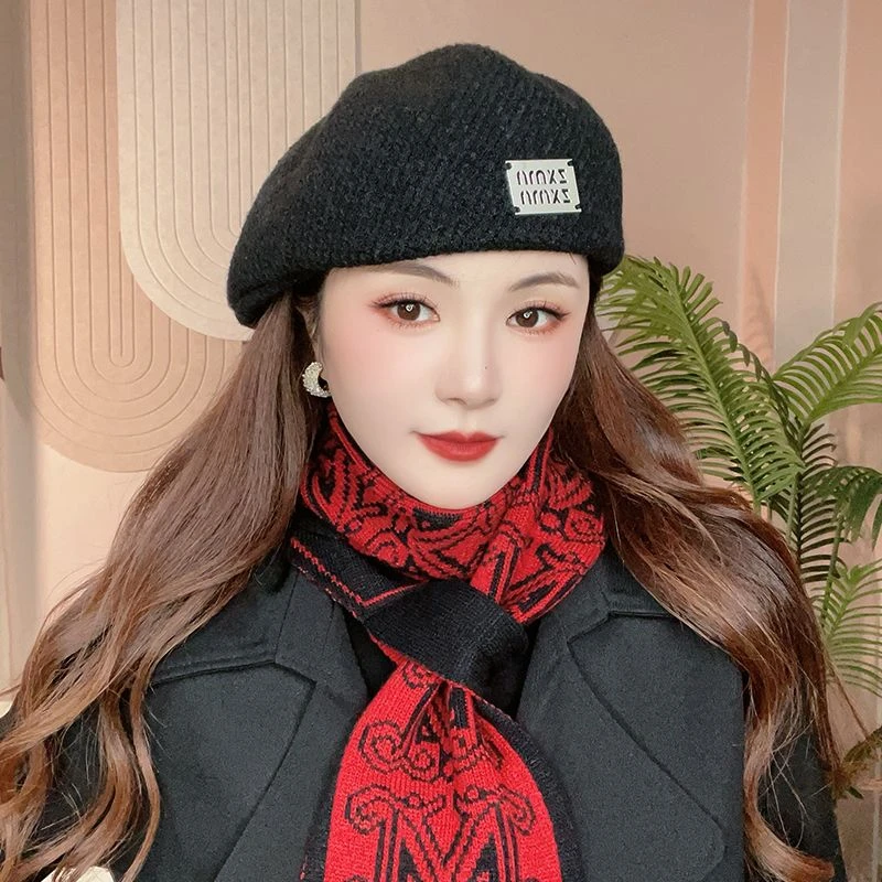 [雪蕾]秋冬2025新款正反两戴贝雷帽时尚复古前进帽冰岛时尚帽子女