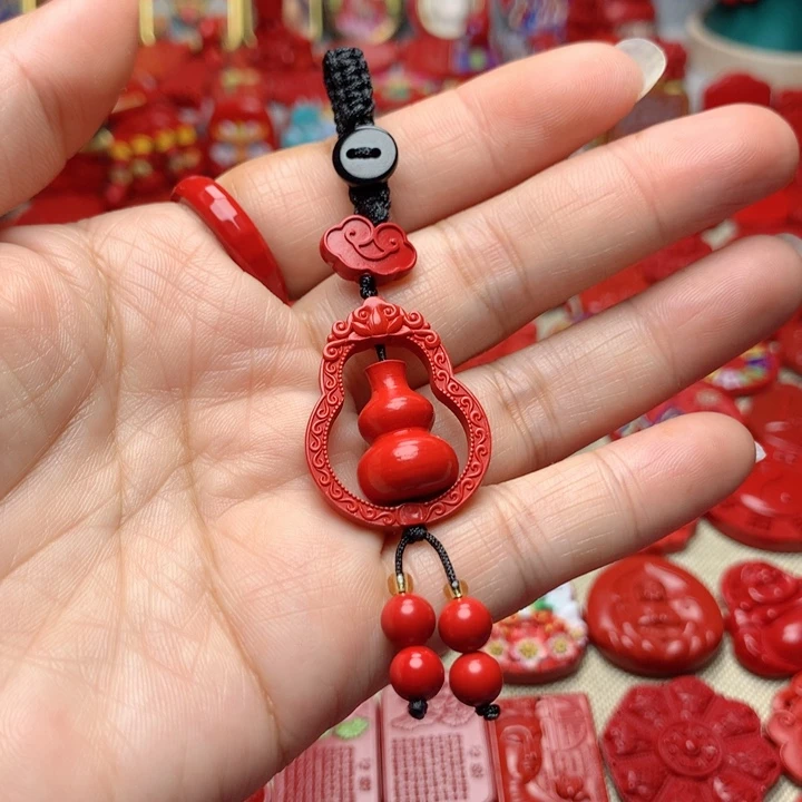 天然辰砂工艺品朱砂钥匙扣