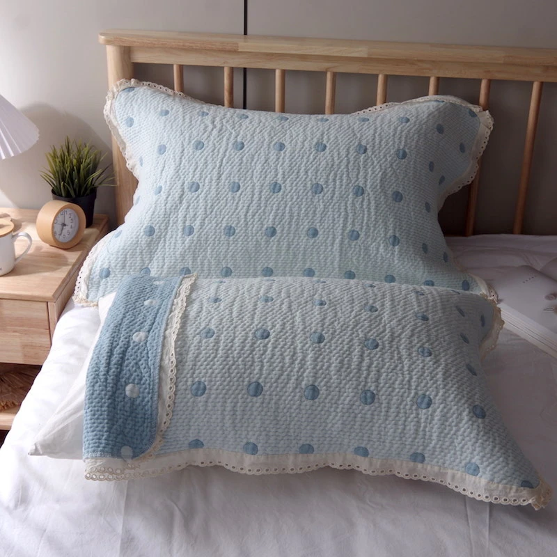 韩系花边枕巾一对新款ins纯棉纱布全棉成人韩式风宿舍枕头巾盖巾