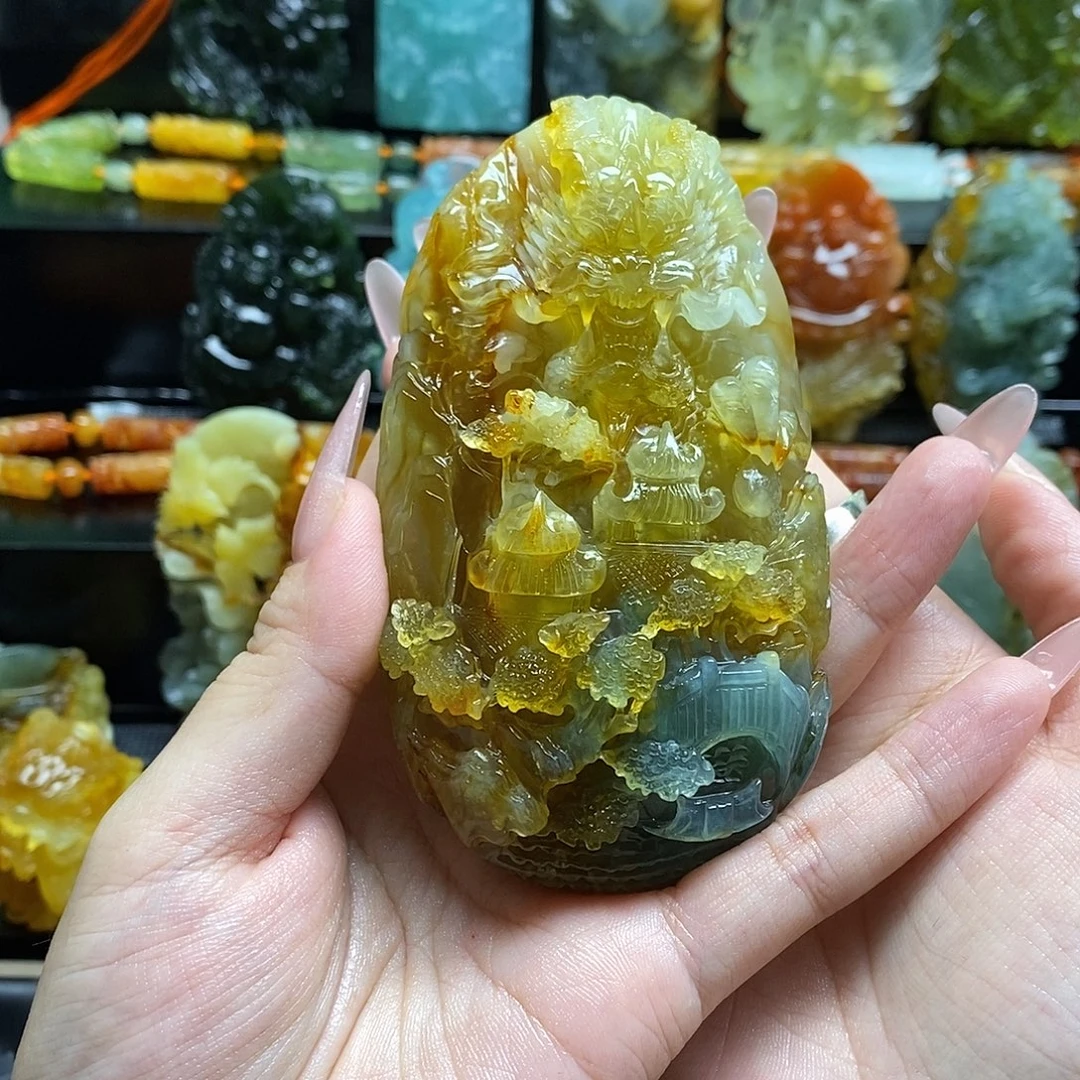 鑫***亮蛇纹石玉未镶嵌颈饰