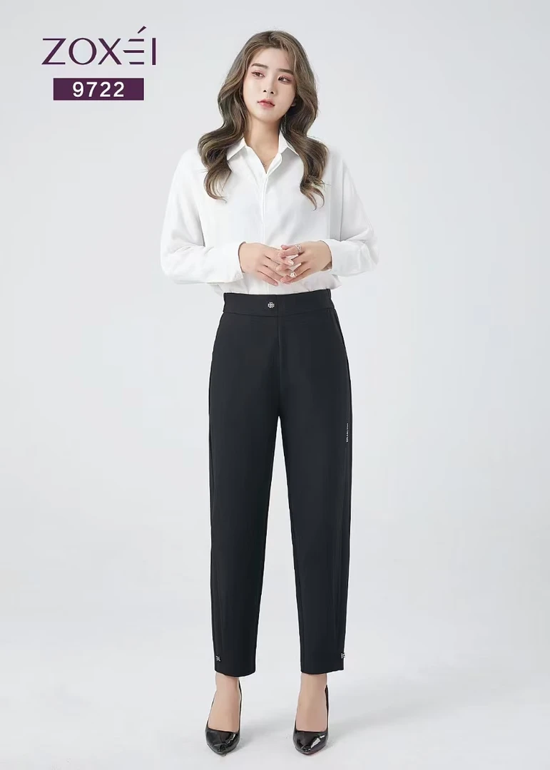 女士时尚罗马萝卜裤2922