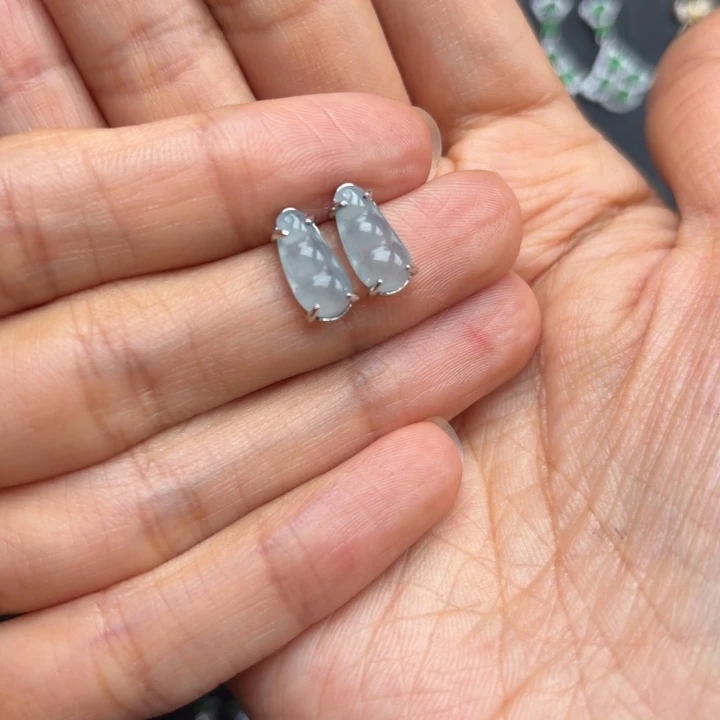 翡翠银S925镶嵌耳饰