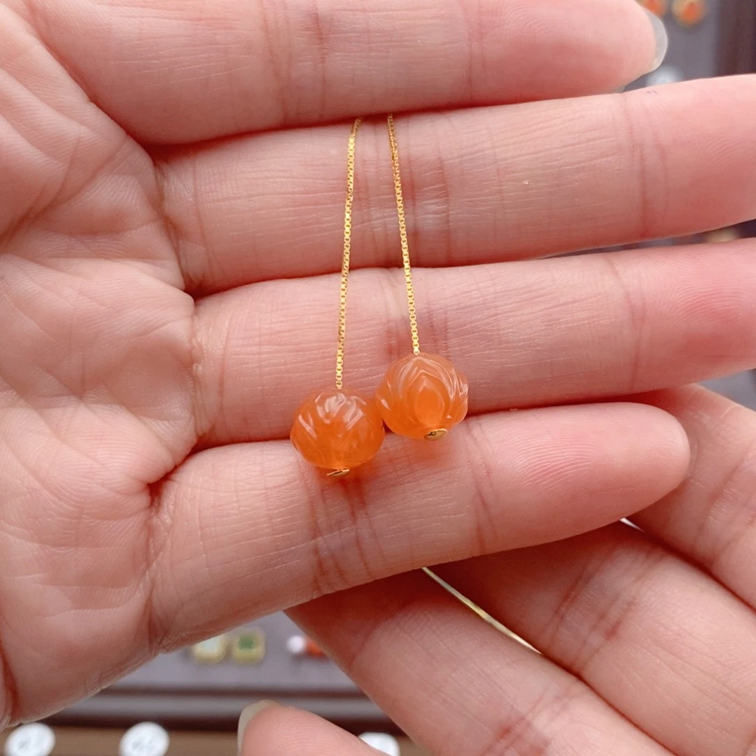 银S925镶嵌和田玉耳饰