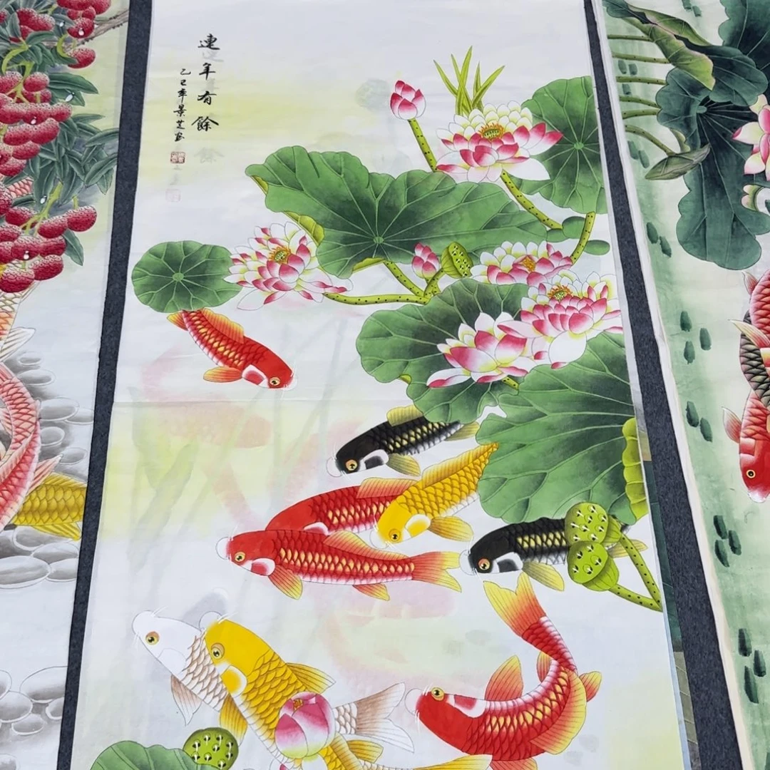 国画尺寸70X138手绘作品