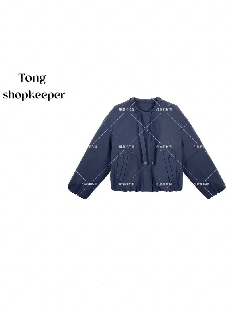 QJ/彤掌柜1682625 秋冬2025静奢风时髦花瓣领减龄抽绳厚实羽绒服