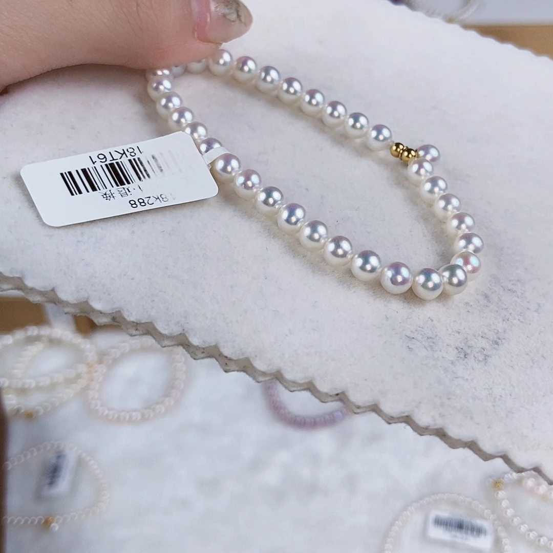 半***T淡水珍珠手绳银S925镶嵌