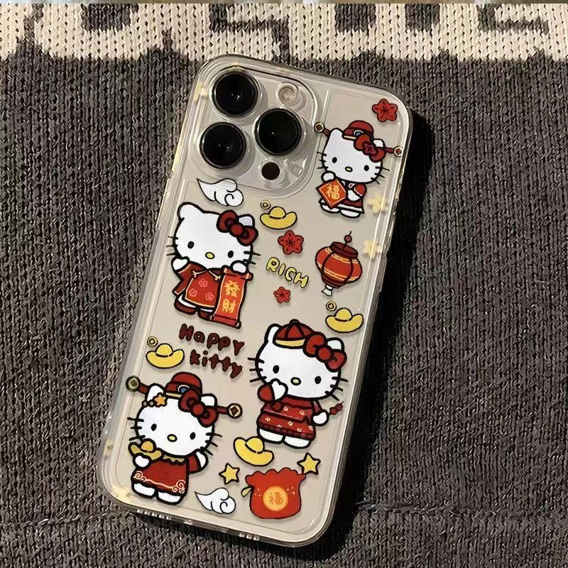 财神KT适用于苹果16ProMax手机壳太空壳国风11保护套7彩绘可爱