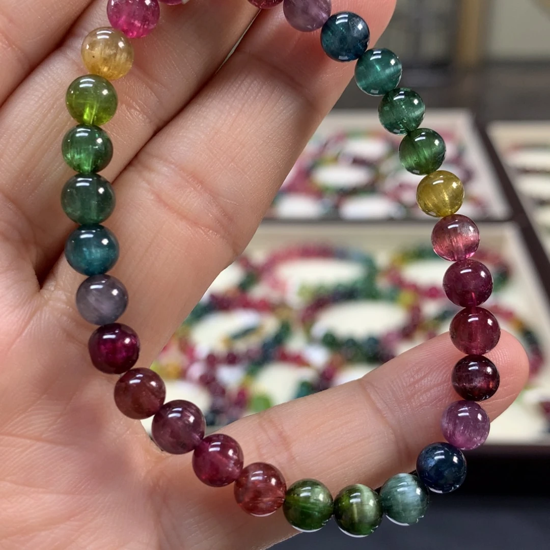 碧玺未镶嵌手链6.1左右