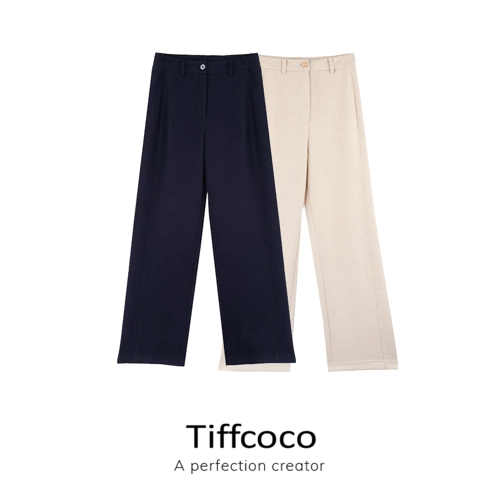 【Delicacy】高精山羊绒粘纤桑蚕丝混纺面料 立体剪裁 直筒垂感长裤