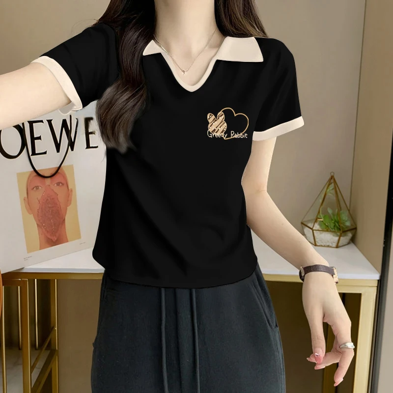 大码女装夏2025胖mm减龄百搭时尚卡通印花显瘦短袖短款上衣T恤潮