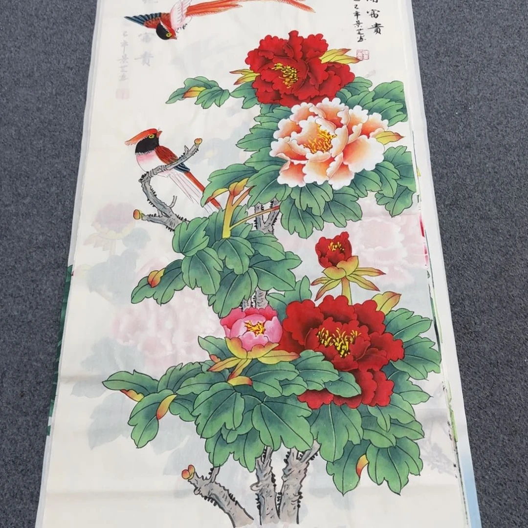 国画尺寸70X138手绘作品