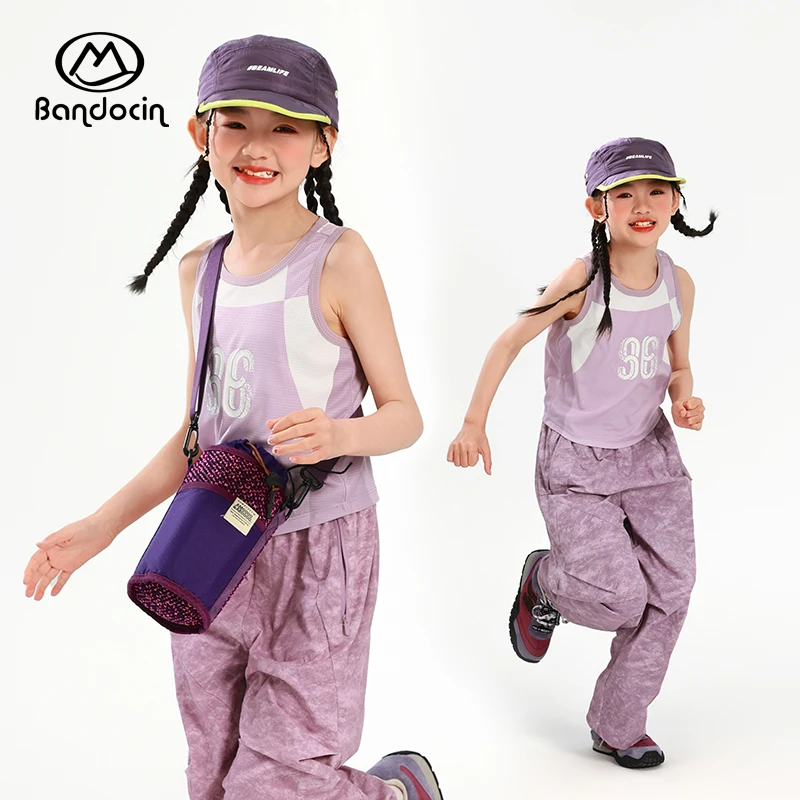 BANDOCIN/半度闲女童夏季无袖背心户外运动舒适透气外穿薄款上衣