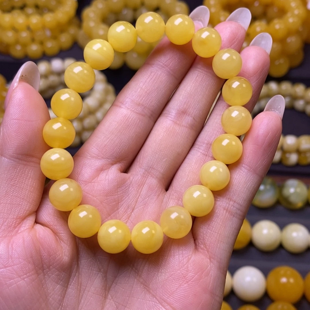 蜜蜡未镶嵌裸石手串