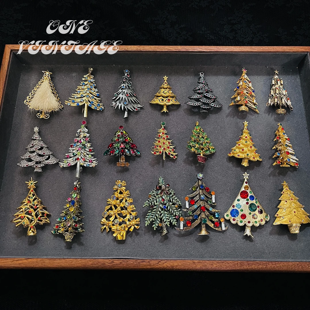 合金仿水晶胸针 圣诞胸针特辑 vintage