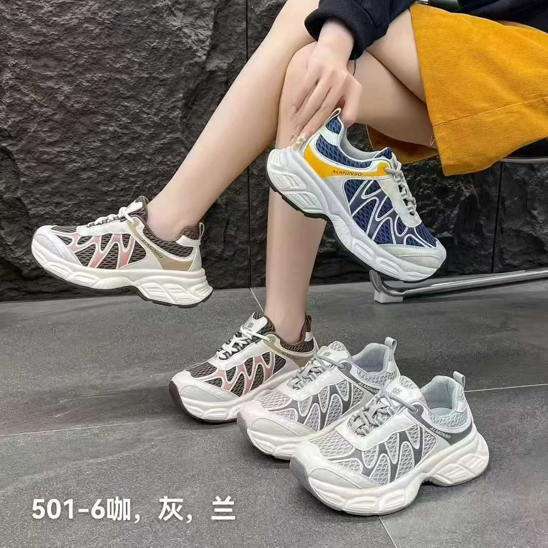 501-6 休闲鞋女鞋松糕鞋夏季运动鞋布鞋透气女士老爹鞋