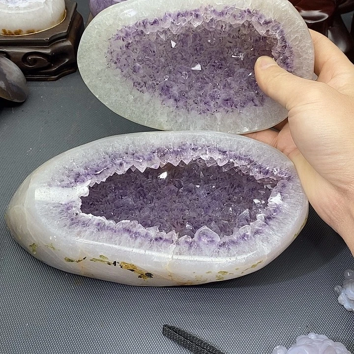 未镶嵌紫晶摆件聚宝盆