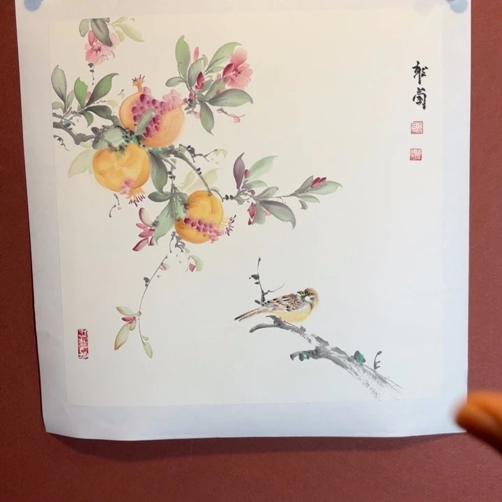 国画听兰老师花鸟
