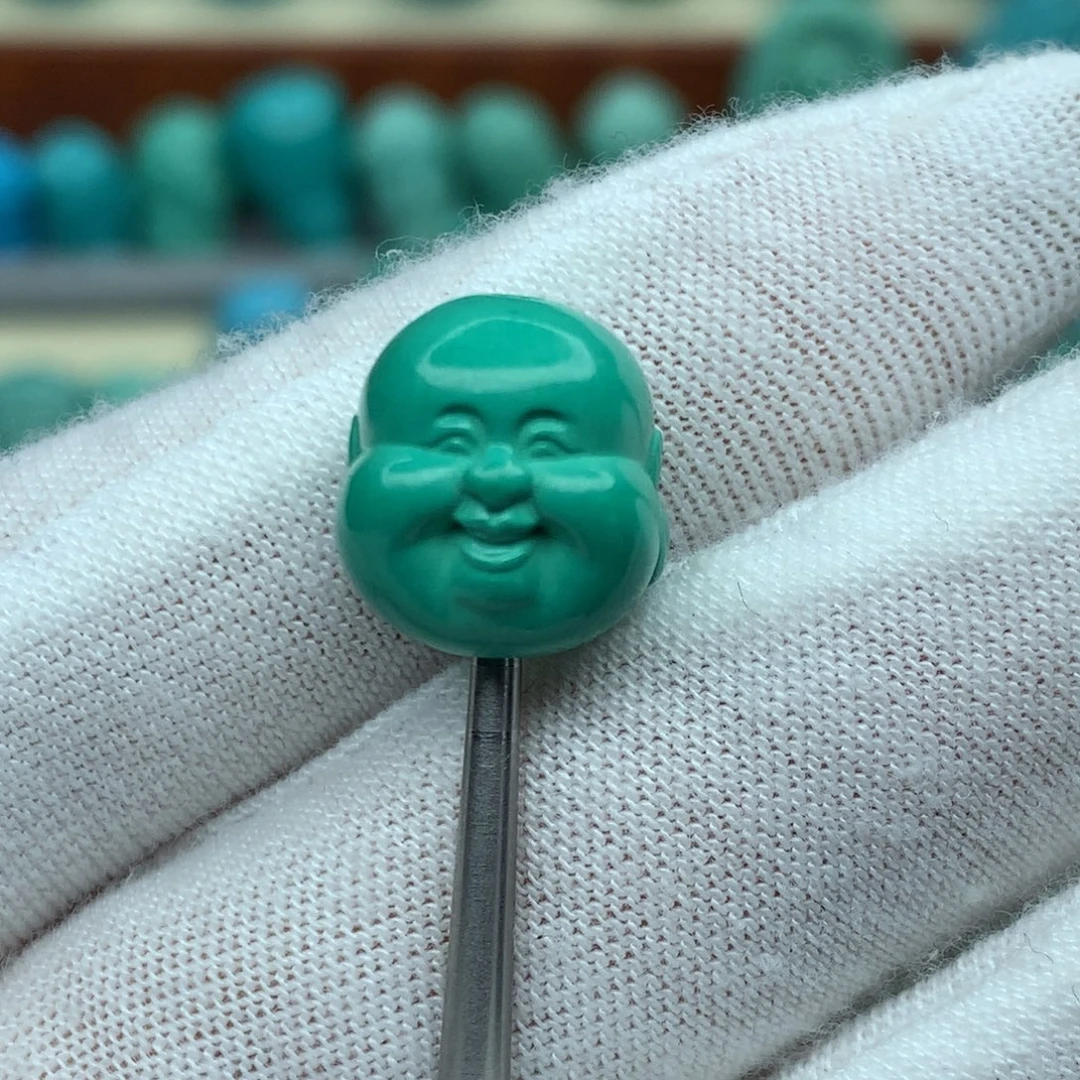 高瓷果冻绿弥勒佛头卡12