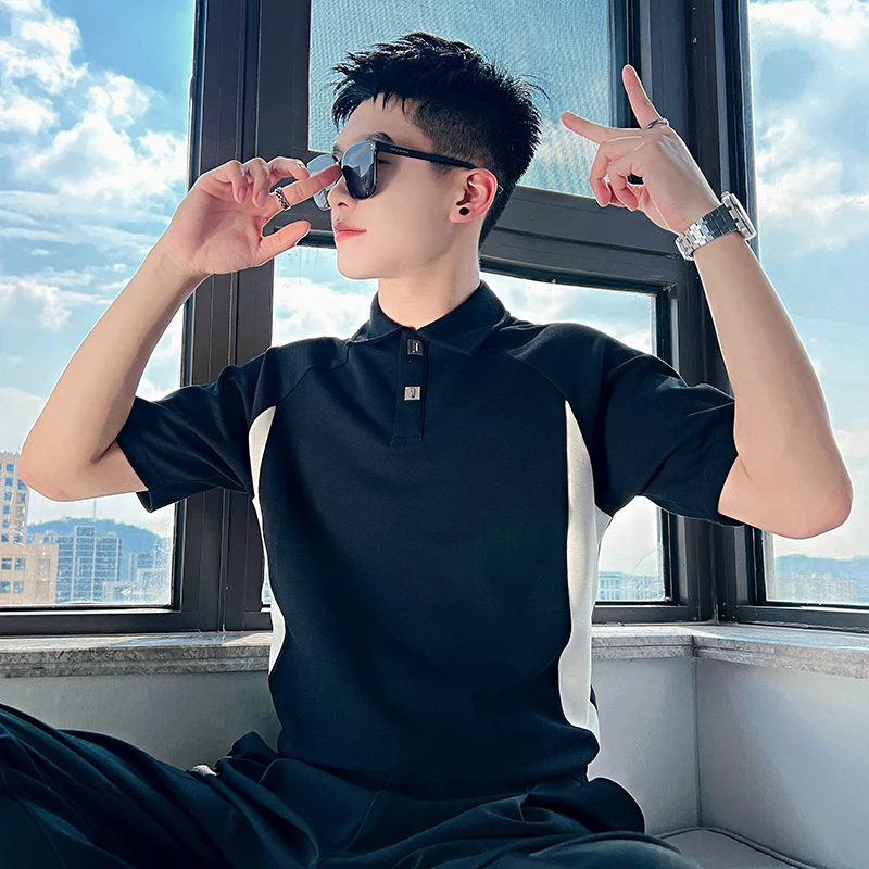 夏季男士翻领潮流短袖POLO衫2025新款爆款上衣男款高级感半袖T恤