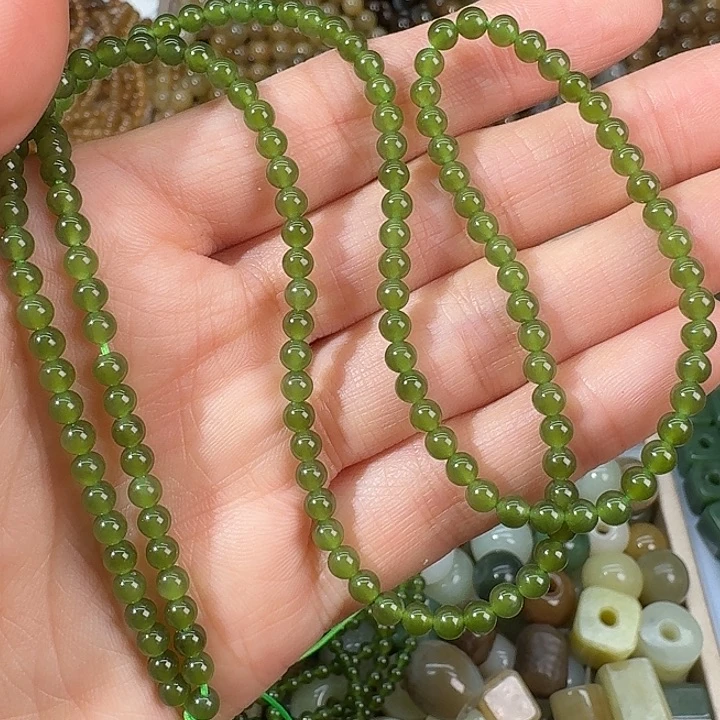 和田玉（碧玉）未镶嵌手链4mm