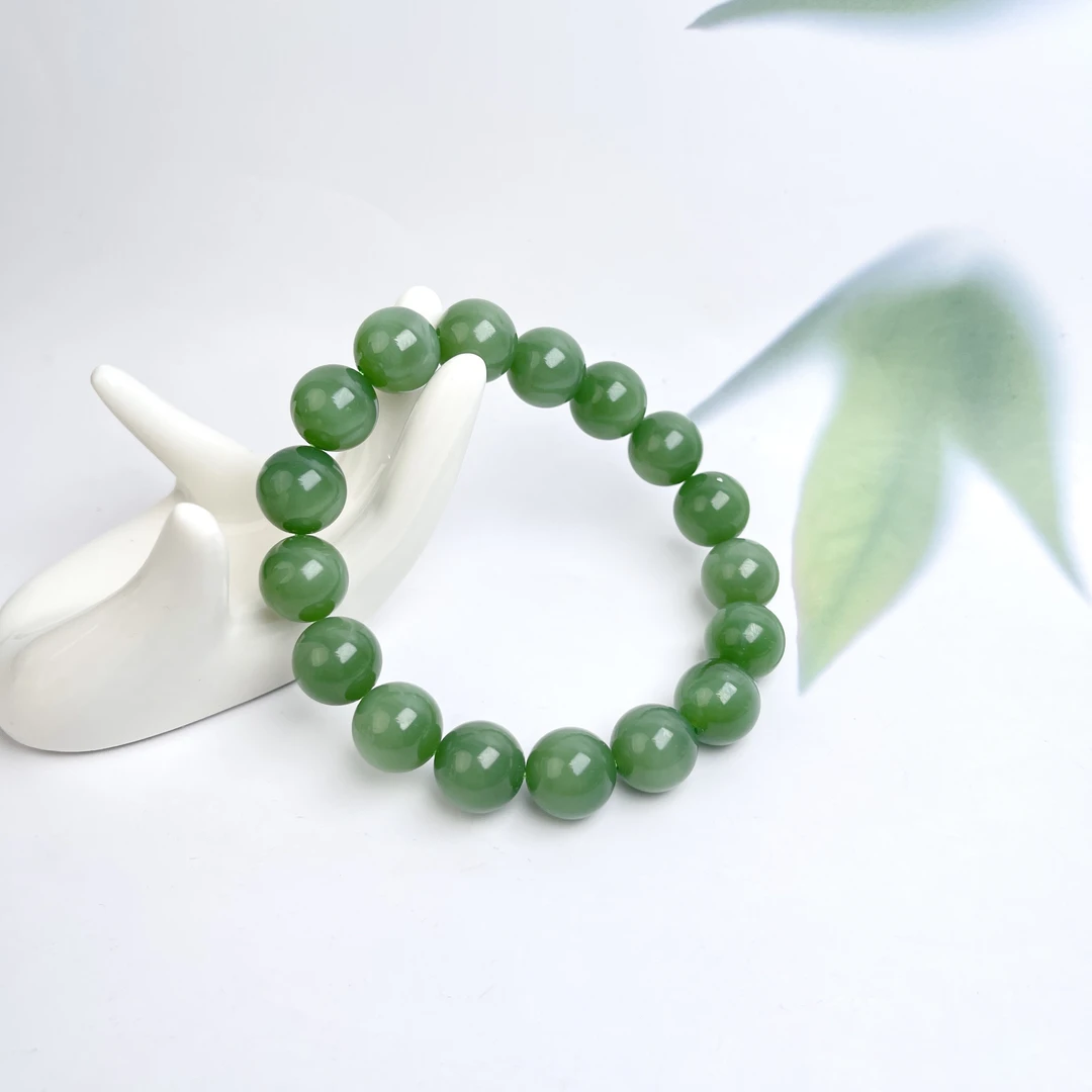 菲菲珠宝好*和田玉圆珠单圈约11mm手串