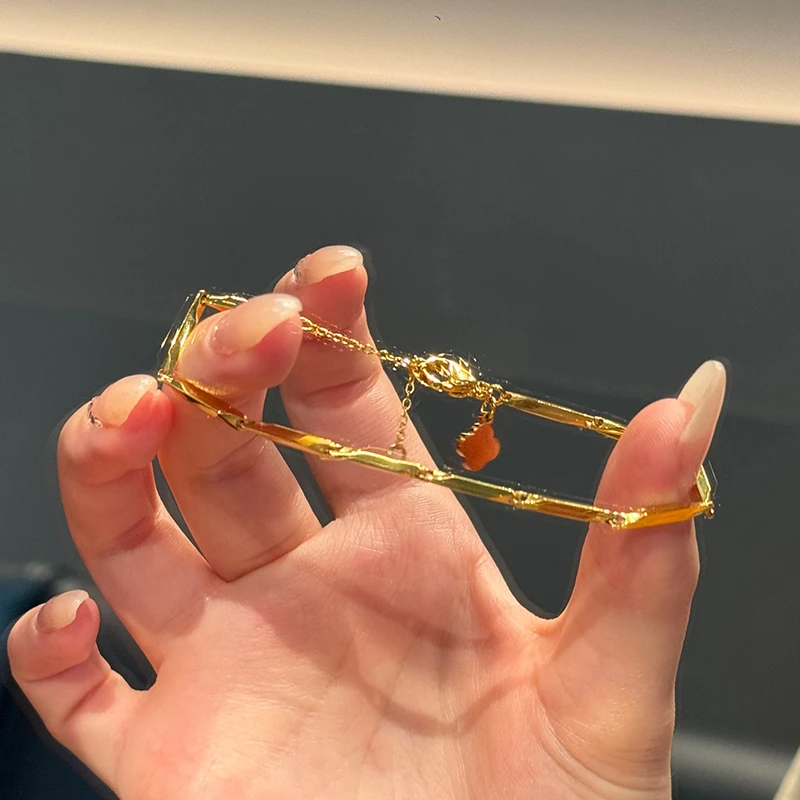 钛钢手链 节节高升时尚设计感手链女素链丝丝凉夏季手饰