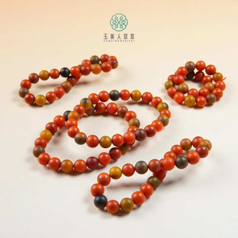 珠光宝气&南红圆珠手串约8+mm&多样性发一