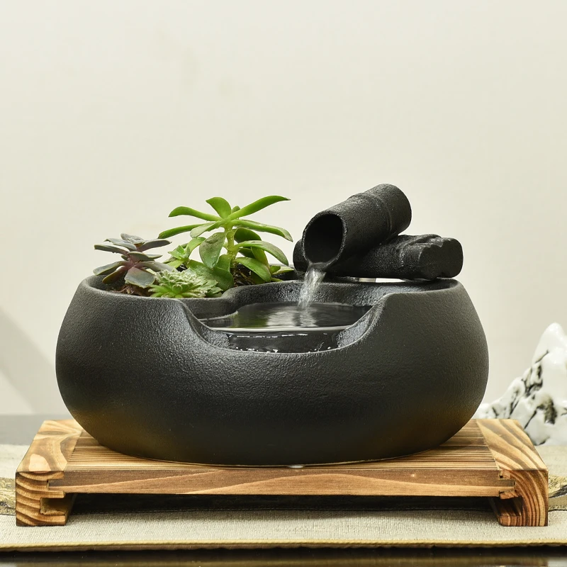 新中式貔貅流水摆件客厅玄关办公室循环水开业乔迁新居礼物