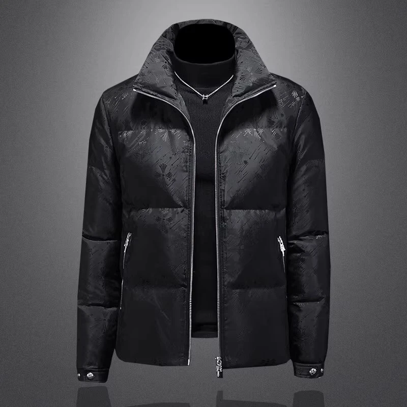 羽绒服男90白鸭绒加厚外套冬季欧洲站高级感短款高端轻奢羽绒衣潮