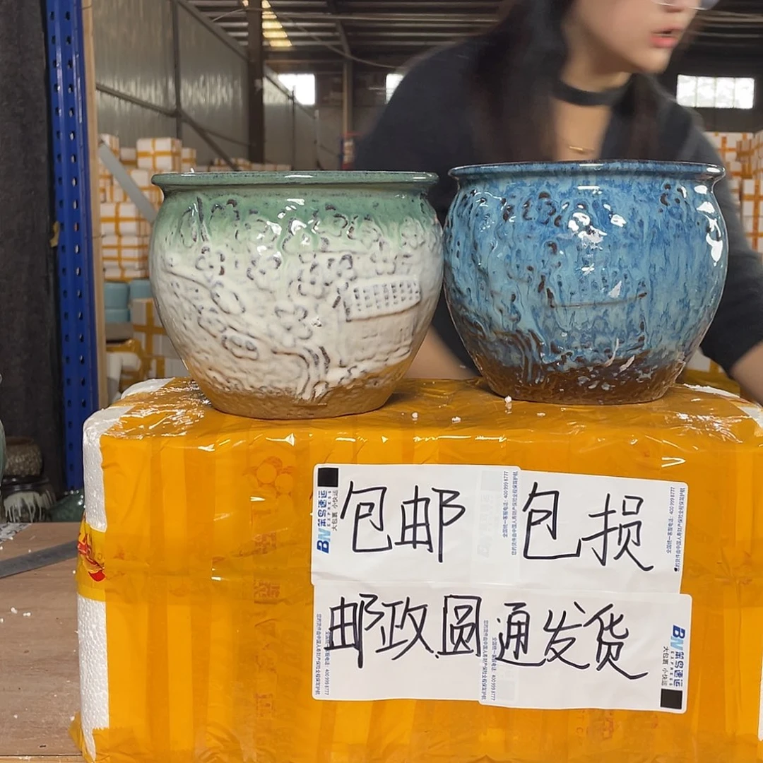 宜兴紫砂粗陶花盆