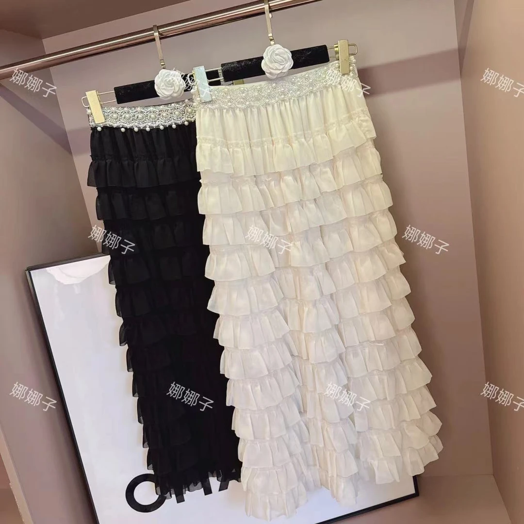 【蛋糕裙】重工钉珠刺绣气质时尚百搭蛋糕半身裙Q26