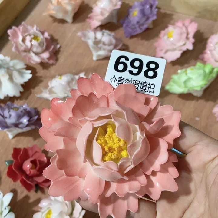 摆件手工制作陶瓷花