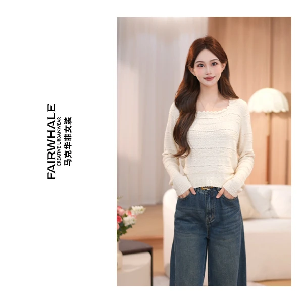 马克华菲女装秋季舒适简约针织纯色百搭上衣衬衫F53004A575 qq