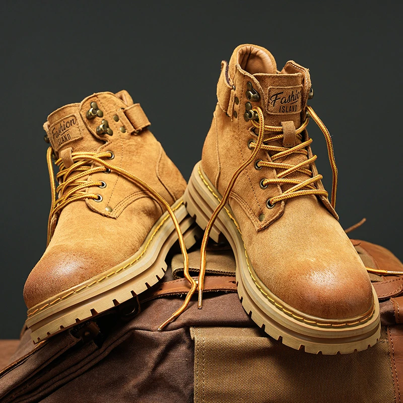 马丁靴男2025中帮男士新款潮男鞋英伦风工装皮靴男款高帮冬季短靴