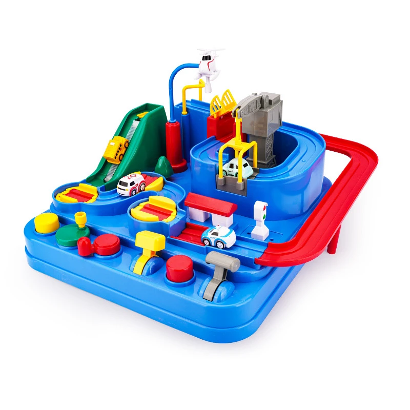 新款汽车闯关大冒险小火车轨道车停车场益智早教儿童玩具新年礼物