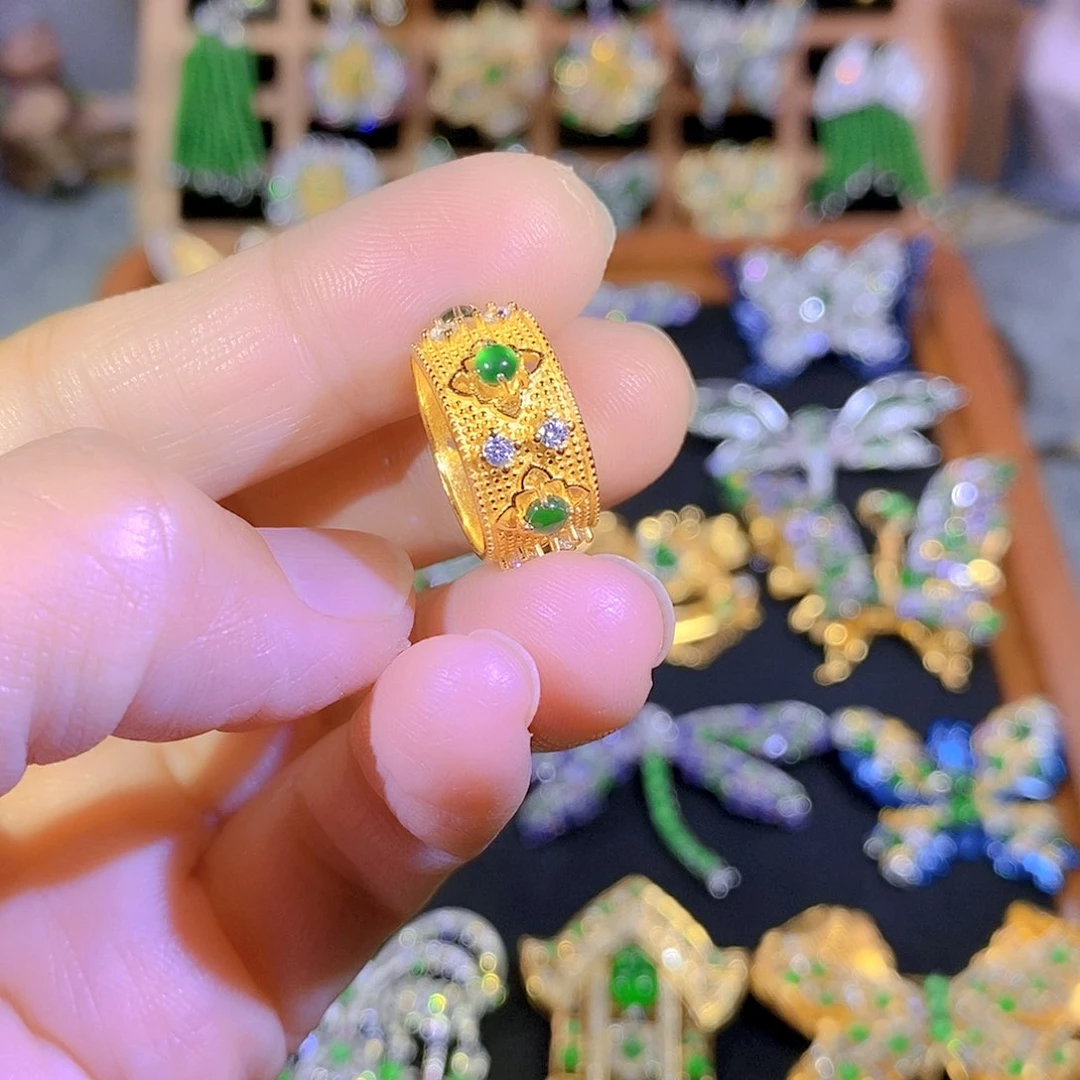 银S925镶嵌挂件翡翠