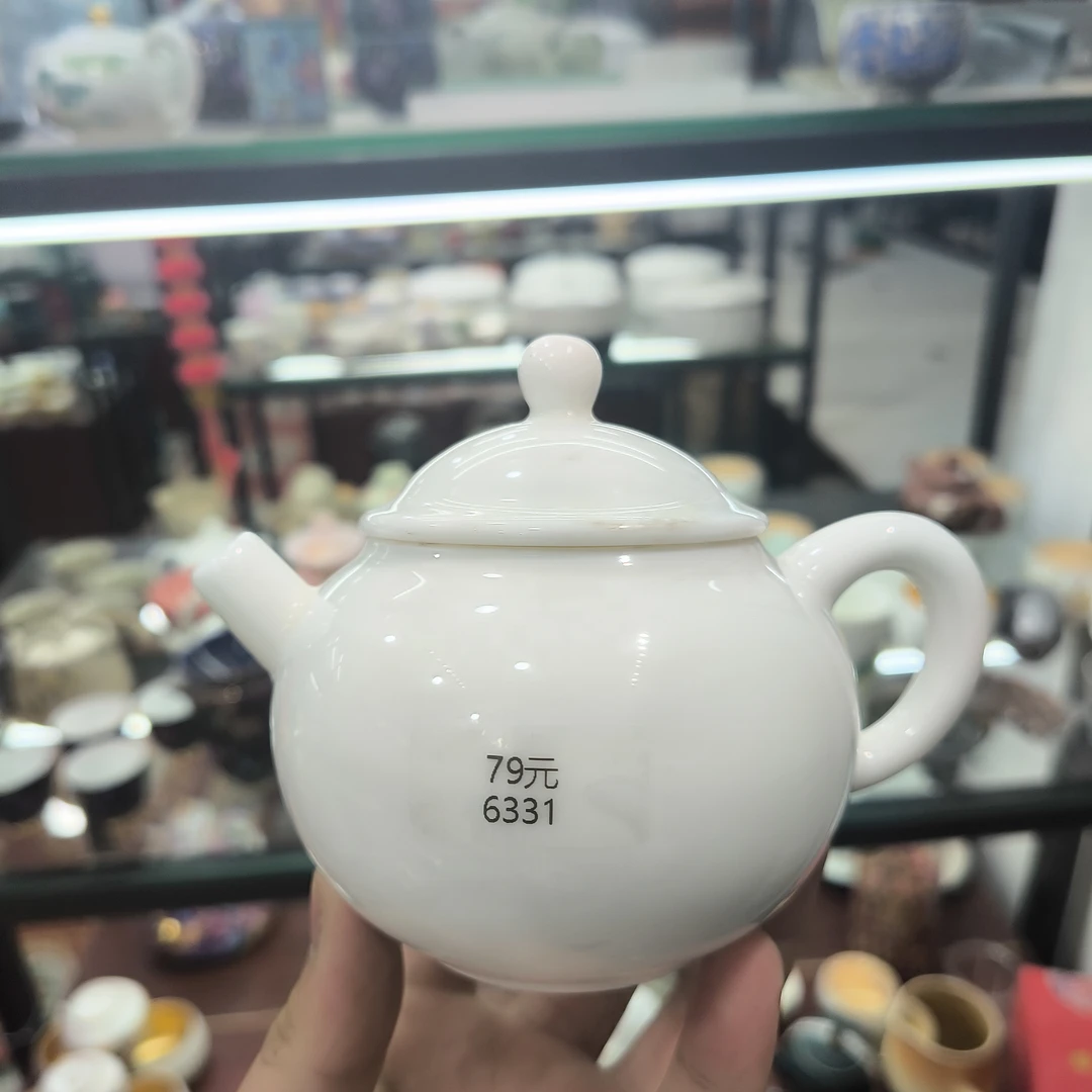 德化云仓 羊脂玉瓷美人肩茶壶-6331