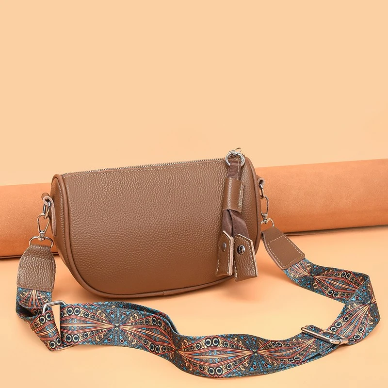 真皮头层牛皮新款枕头包腋下包单肩斜挎