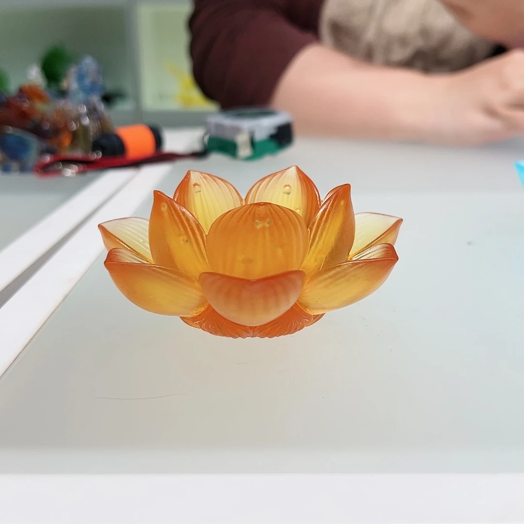 【闪购商品】琉璃手工艺品琥珀色莲花