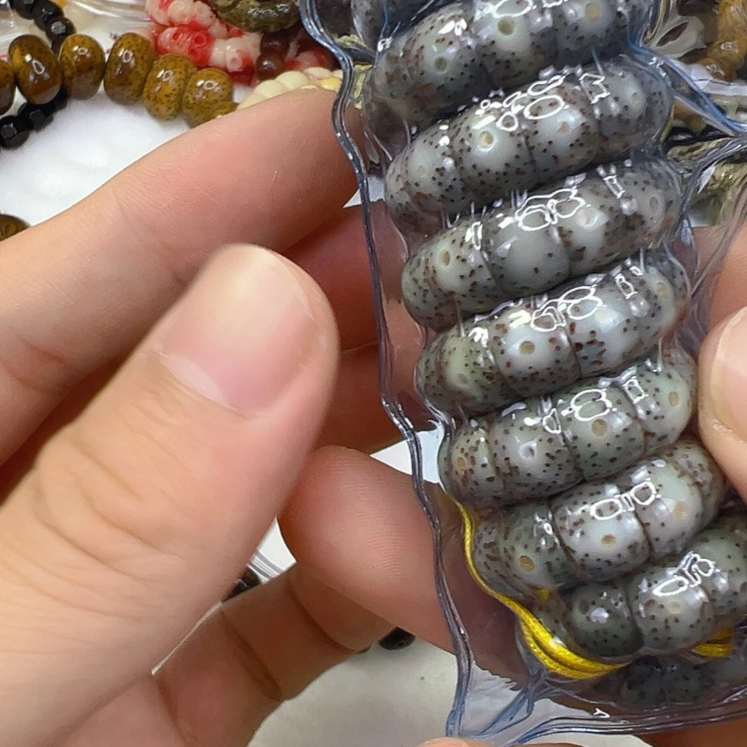 手串星月菩提10荣耀糯冰石玉星月菩提猪大肠108-9