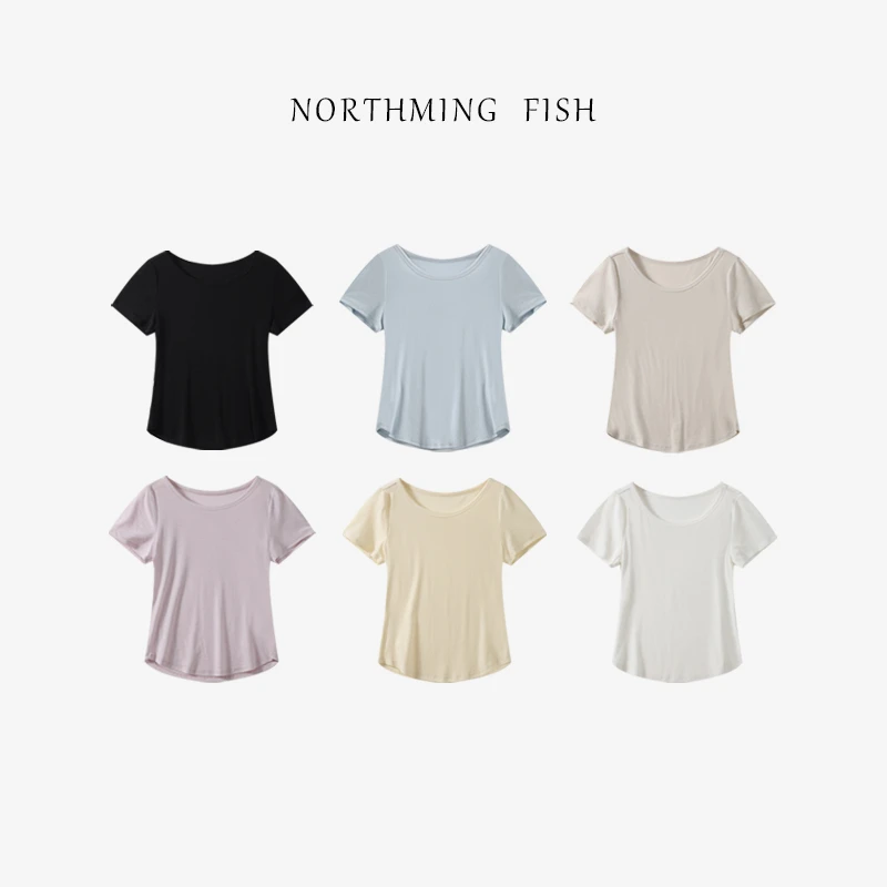 NorthMing fish「盐系夏日-大领子版」实穿亲肤感十足的桑蚕丝短袖